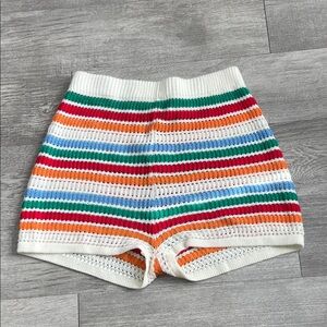 Knit Rainbow Stripe Shorts